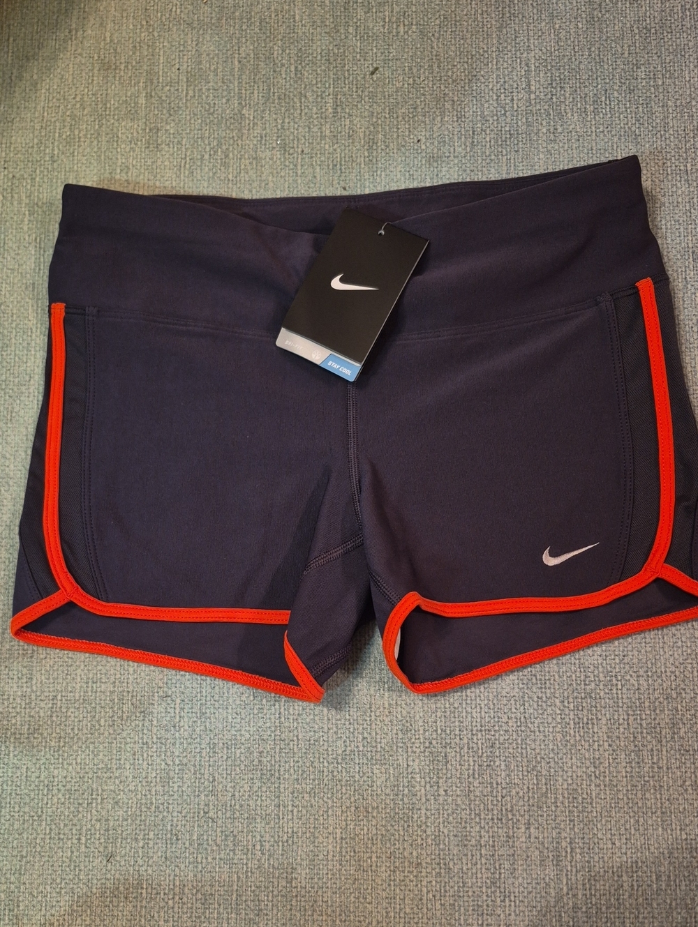 Nike Women’s Navy Athletic Shorts with Red Piping
